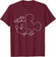 Disney Mickey Mouse Line Drawing Family Trip Vacation 2024 T-Shirt - T-Shirt | Maroon