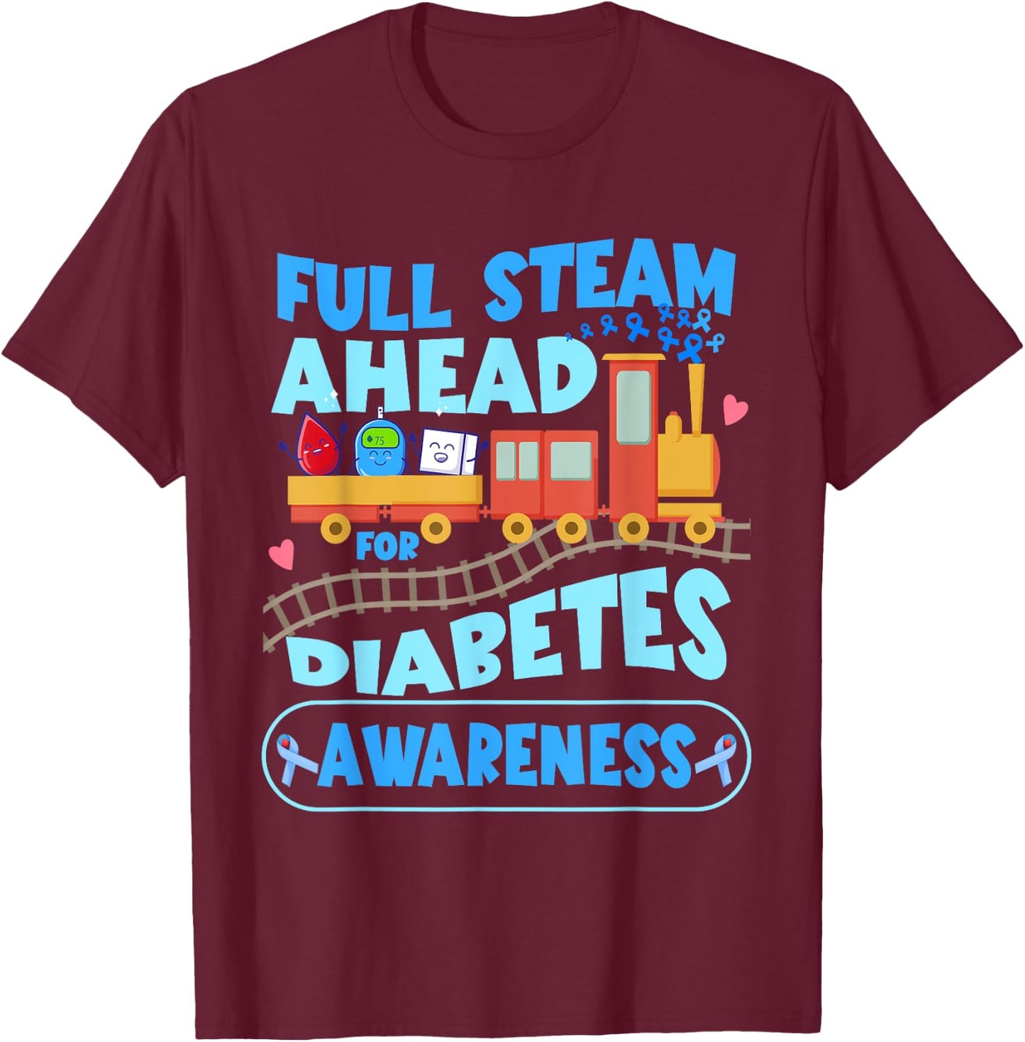 Diabetic Kids Toddler Diabetes Awareness T1D Warrior T-Shirt - T-Shirt | Maroon