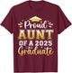 Proud Aunt of a 2025 Graduate Senior Graduation Women T-Shirt - T-Shirt | Maroon