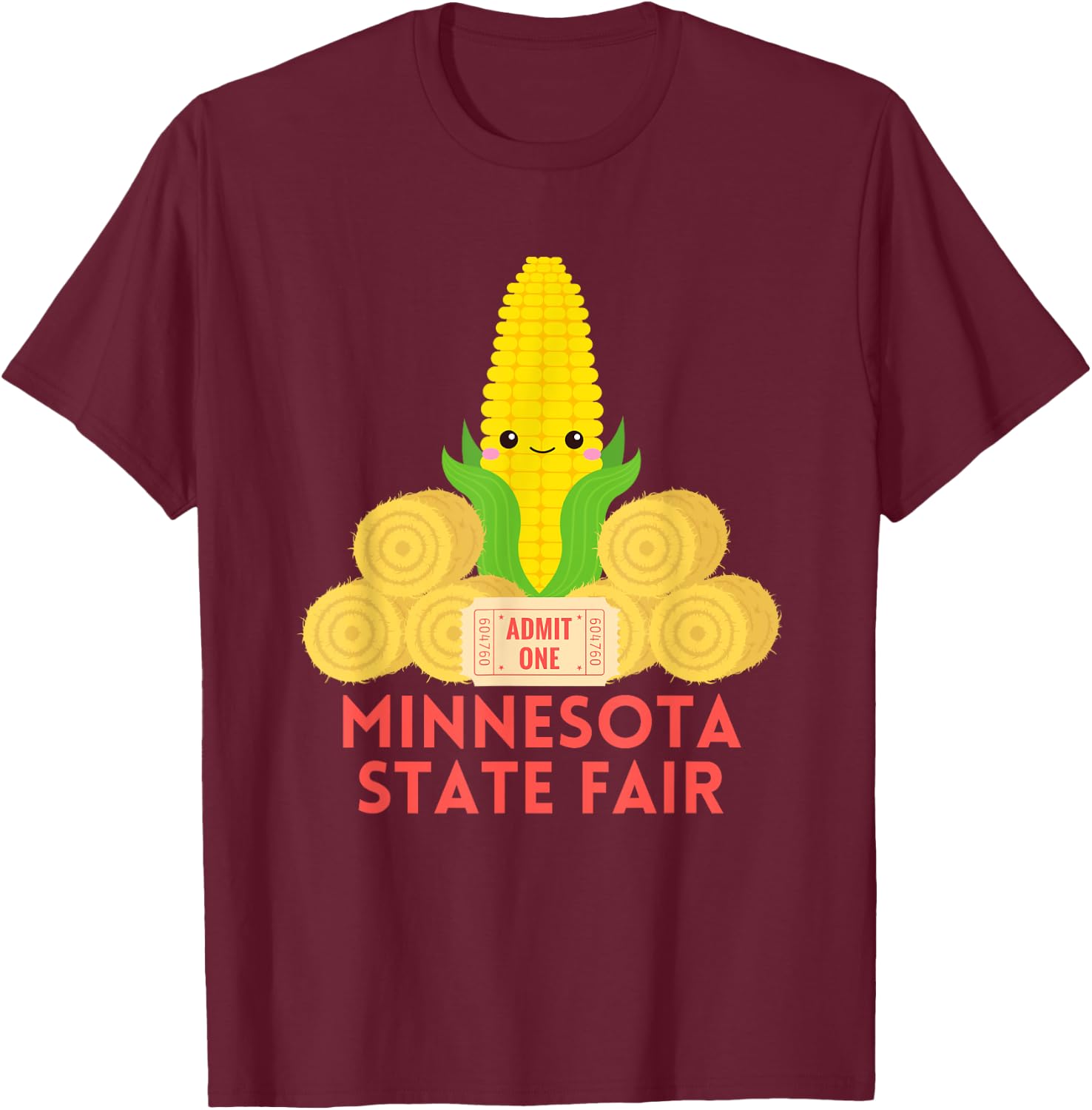 Funny Minnesota State Fair Corn on the Cob T-Shirt - T-Shirt | Maroon