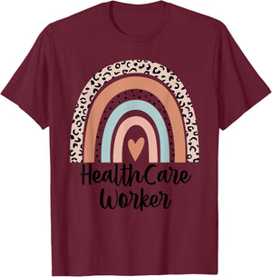 Healthcare Worker Rainbow Frontline Workers Appreciation T-Shirt - T-Shirt | Maroon