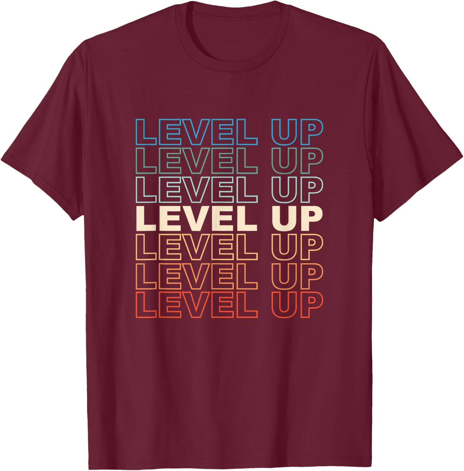 Vintage Gamer LEVEL UP Video Game Lover Retro Gaming Gift T-Shirt - T-Shirt | Maroon