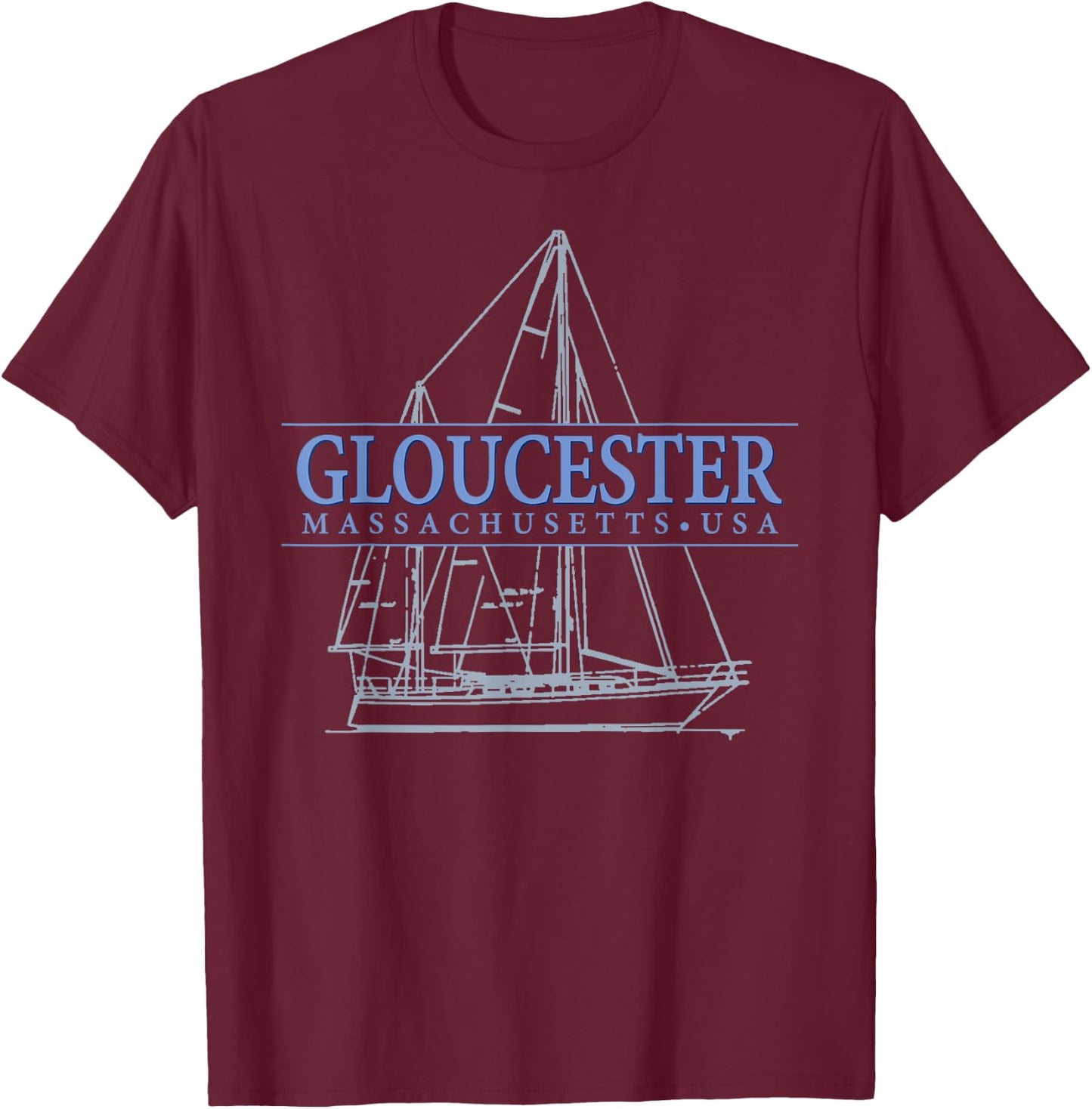 Gloucester Massachusetts sailing T-Shirt - T-Shirt | Maroon