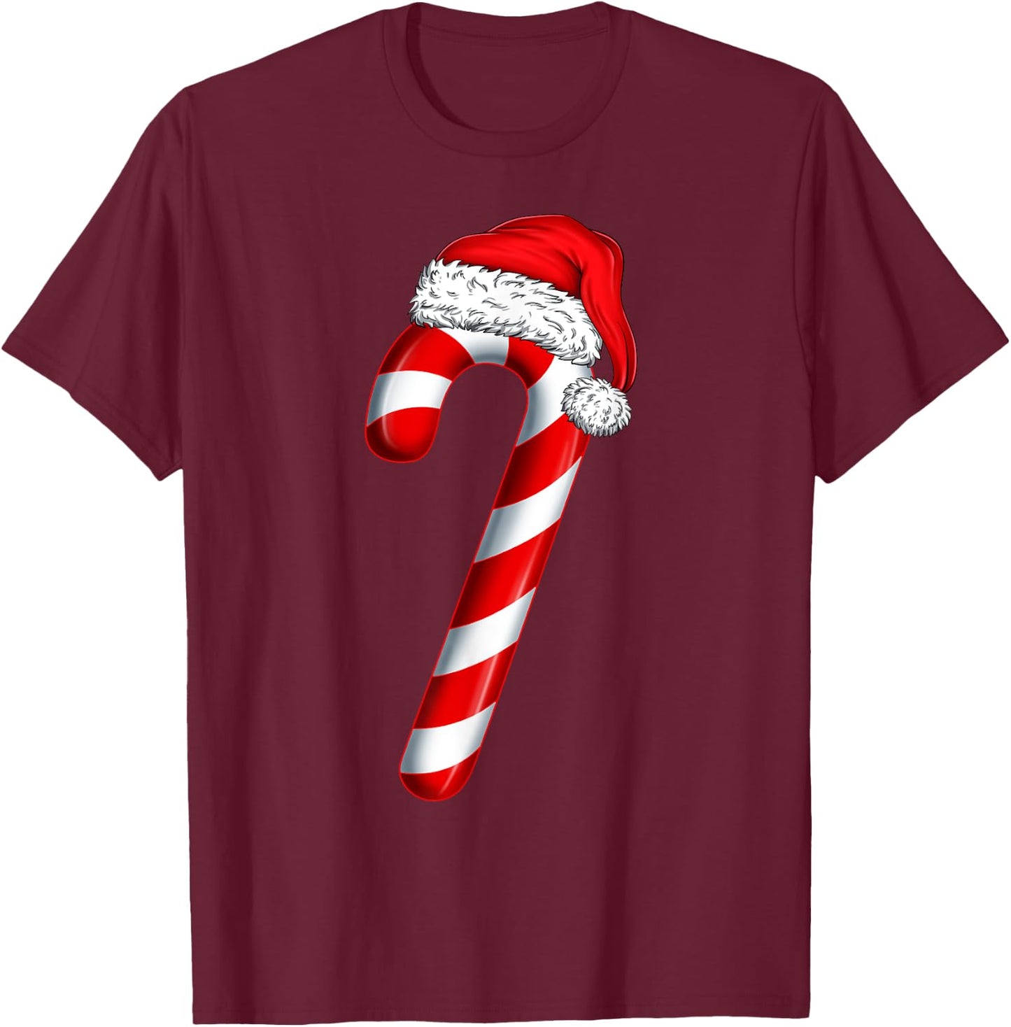 Christmas Crew Candy Cane Santa Hat Kids Girls Boys Women T-Shirt - T-Shirt | Maroon