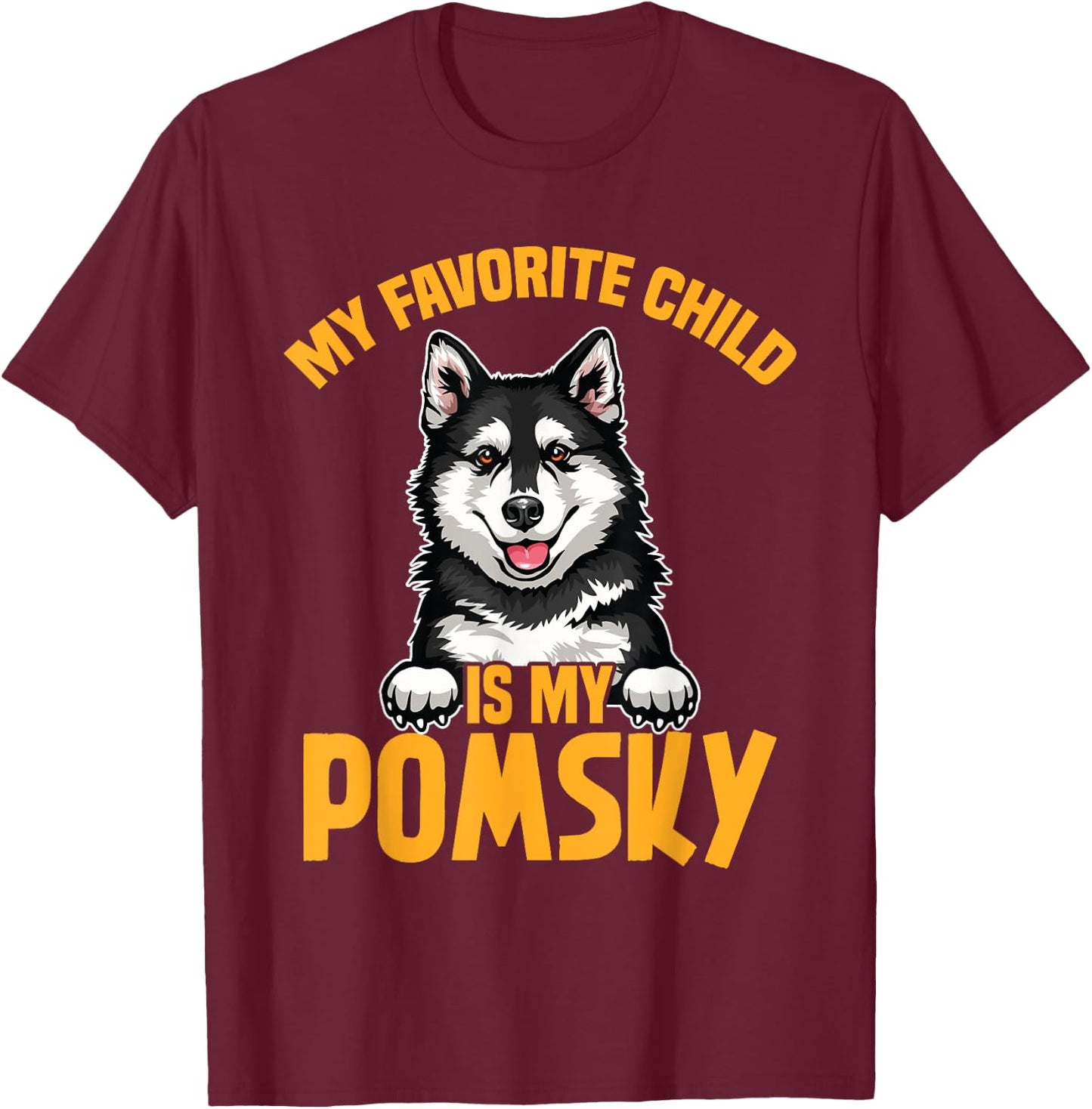 Pomsky Mom Stuffed Animal Pomsky Owner Dog Lover Pomsky T-Shirt - T-Shirt | Maroon