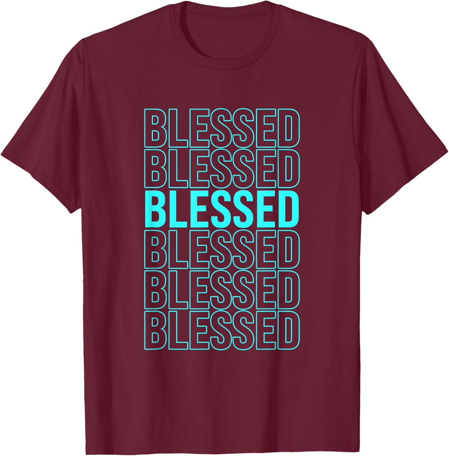 Turquoise Blessed Turquoise Color Graphic T-Shirt - T-Shirt | Maroon