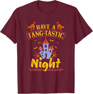 Fang-Tastic Night Scary Bat Witch Halloween Costume T-Shirt - T-Shirt | Maroon