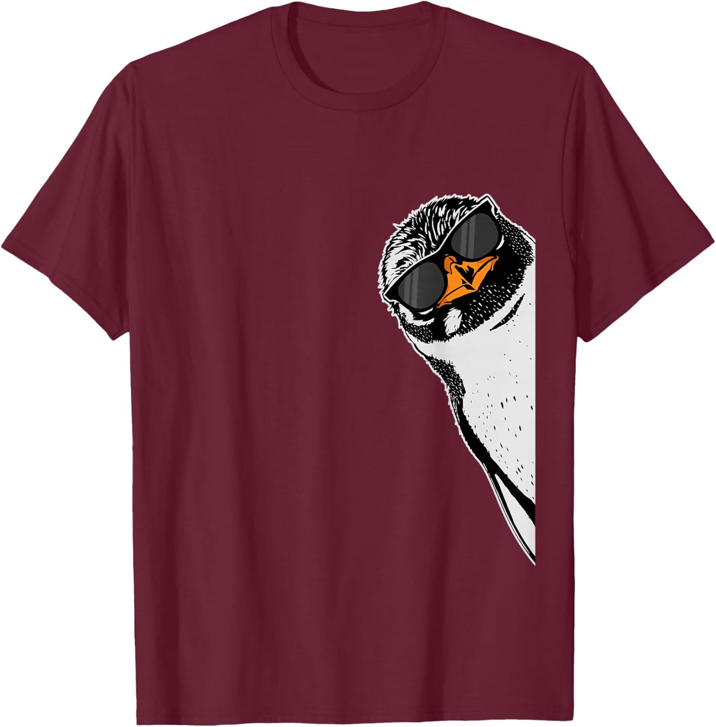 Cool Penguin Lover Boys Kids Sunglases Penguin T-Shirt - T-Shirt | Maroon