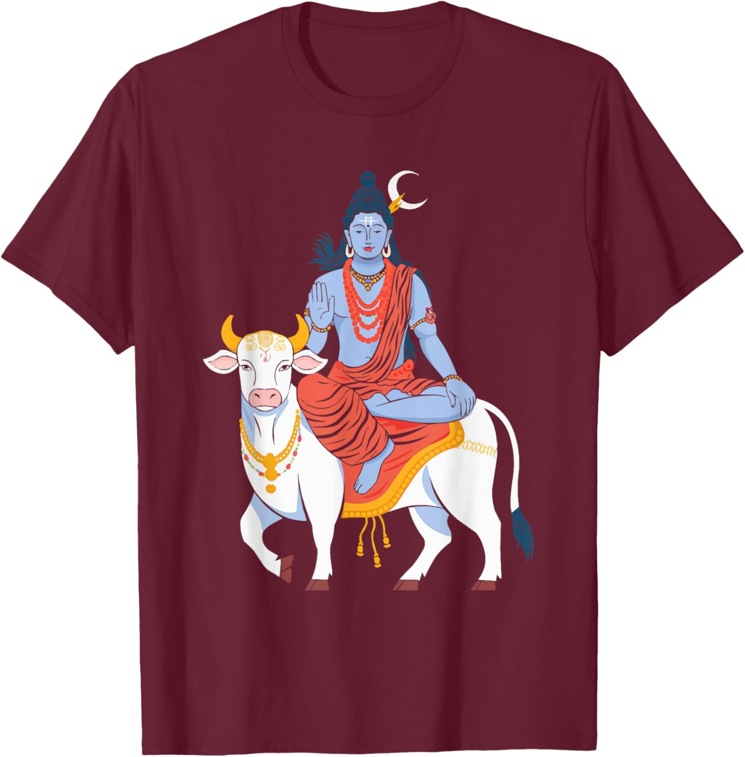 Maha Shivratri Hinduism Hindu Gods Lord Shiva T-Shirt - T-Shirt | Maroon