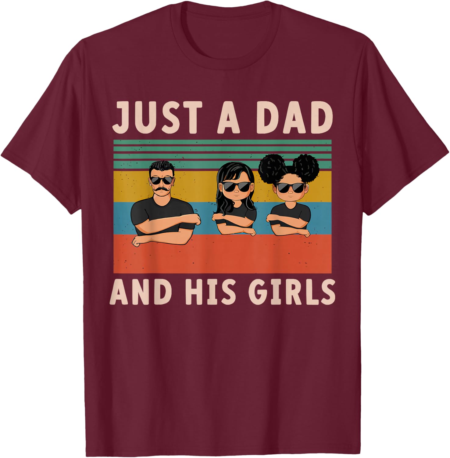 Just A Dad And His Girl Daddy Father's Day 2024 T-Shirt - T-Shirt | Maroon