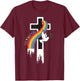 DeColores Cursillo Rainbow Rooster Catholic T-Shirt - T-Shirt | Maroon