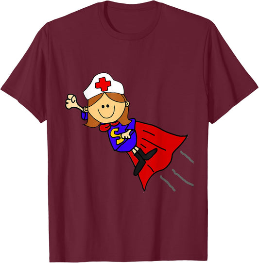 SmileteesJobs Funny Nurse Superhero Nursing T-Shirt - T-Shirt | Maroon