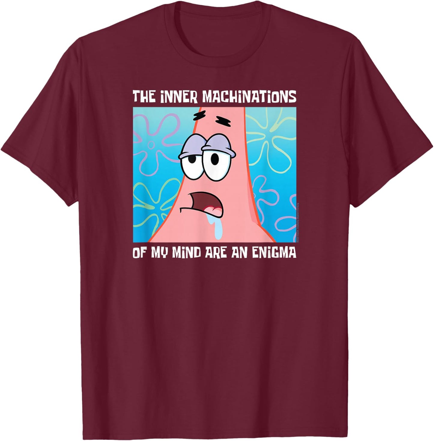 Spongebob Squarepants - Patrick Star Inner Machinations T-Shirt - T-Shirt | Maroon