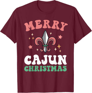 Merry Cajun Christmas Southern Louisiana Xmas New Orleans T-Shirt - T-Shirt | Maroon