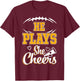 Football and Cheer Mom Cheerleading Mother Football T-Shirt - T-Shirt | Maroon