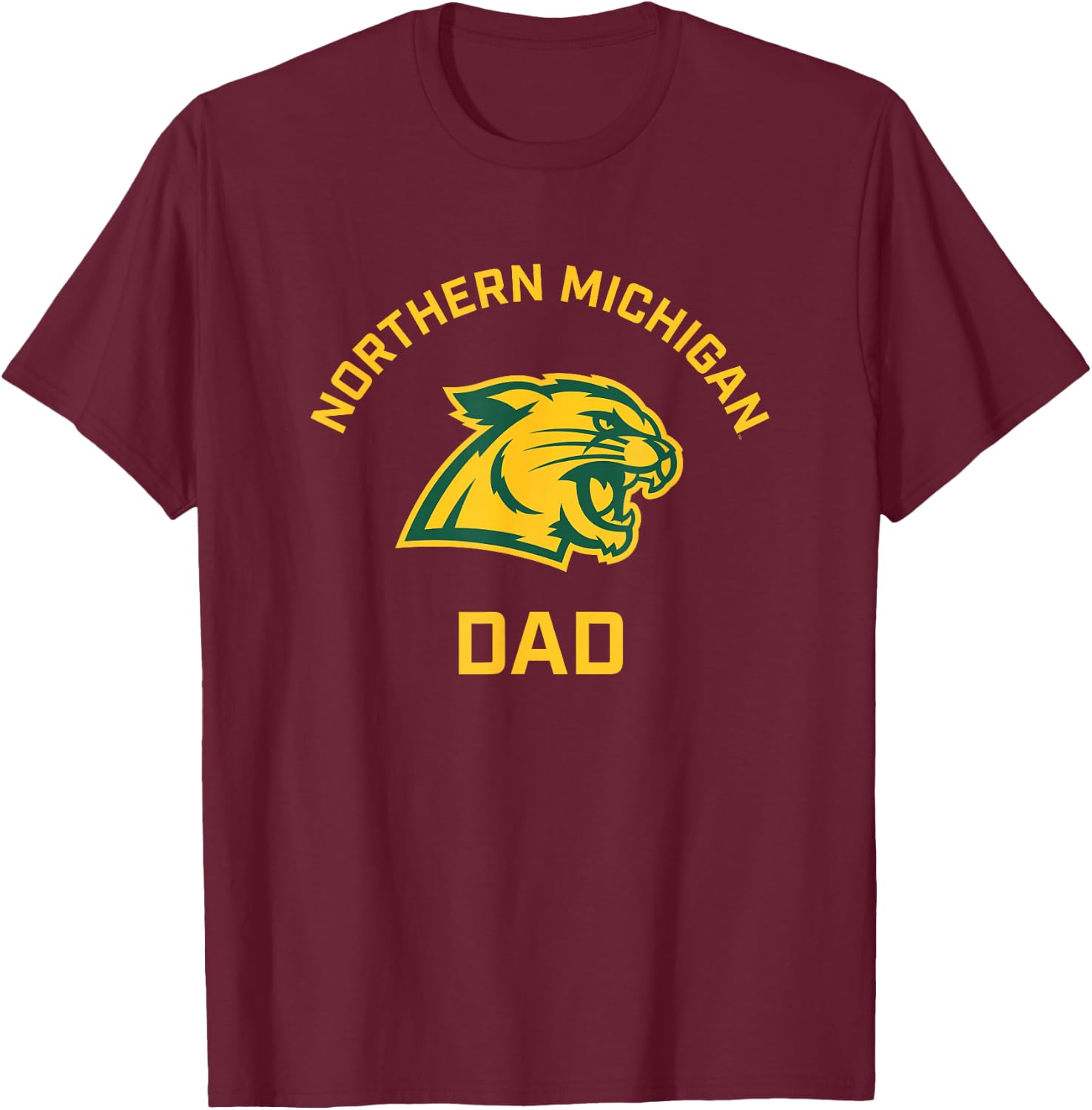 Northern Michigan University NMU Wildcats Arched Dad T-Shirt - T-Shirt | Maroon