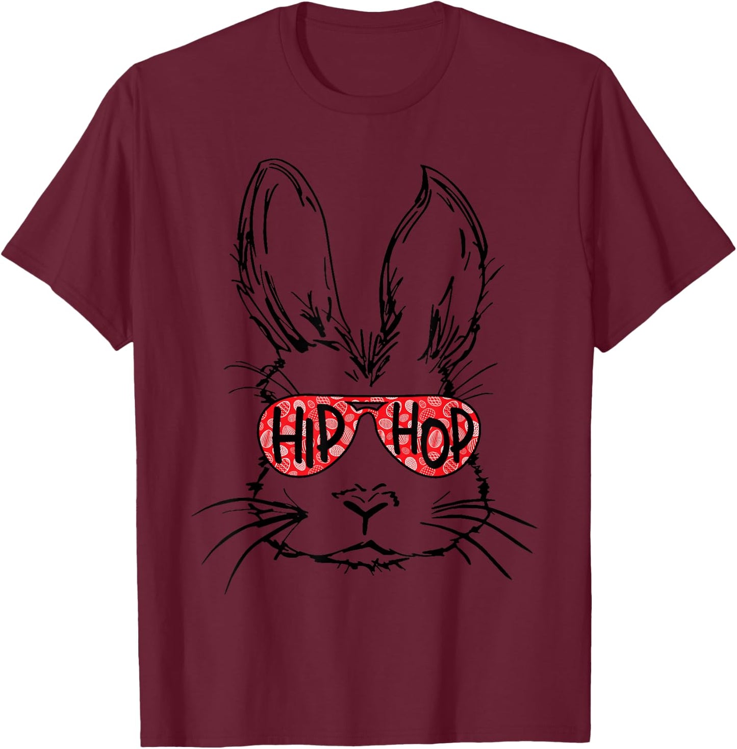 Hip Hop Easter Day, Easter for Toddler Kids, Bunny T-Shirt - T-Shirt | Maroon