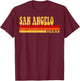 SAN ANGELO Texas City Vintage Roots Retro Design 70s 80s T-Shirt - T-Shirt | Maroon