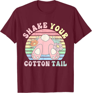 Shake Your Cotton Tail Cute Vintage Design T-Shirt - T-Shirt | Maroon