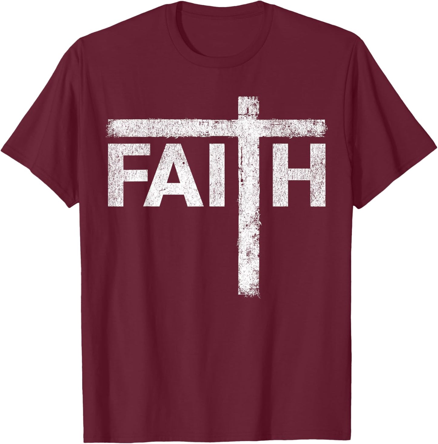 Christian Faith & Cross - Christian Faith T-Shirt - T-Shirt | Maroon