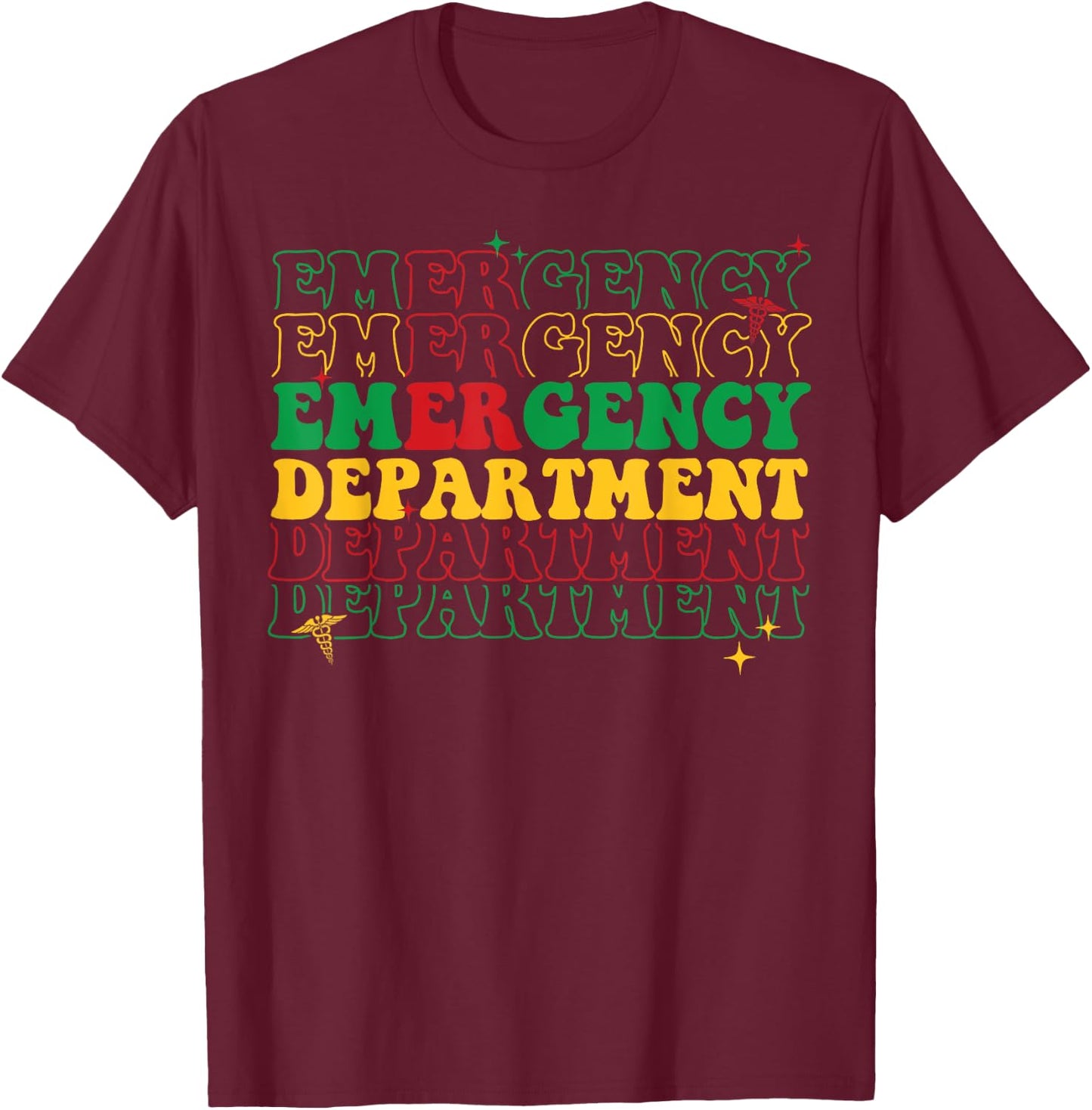 Emergency Department Juneteenth Pride African American T-Shirt - T-Shirt | Maroon