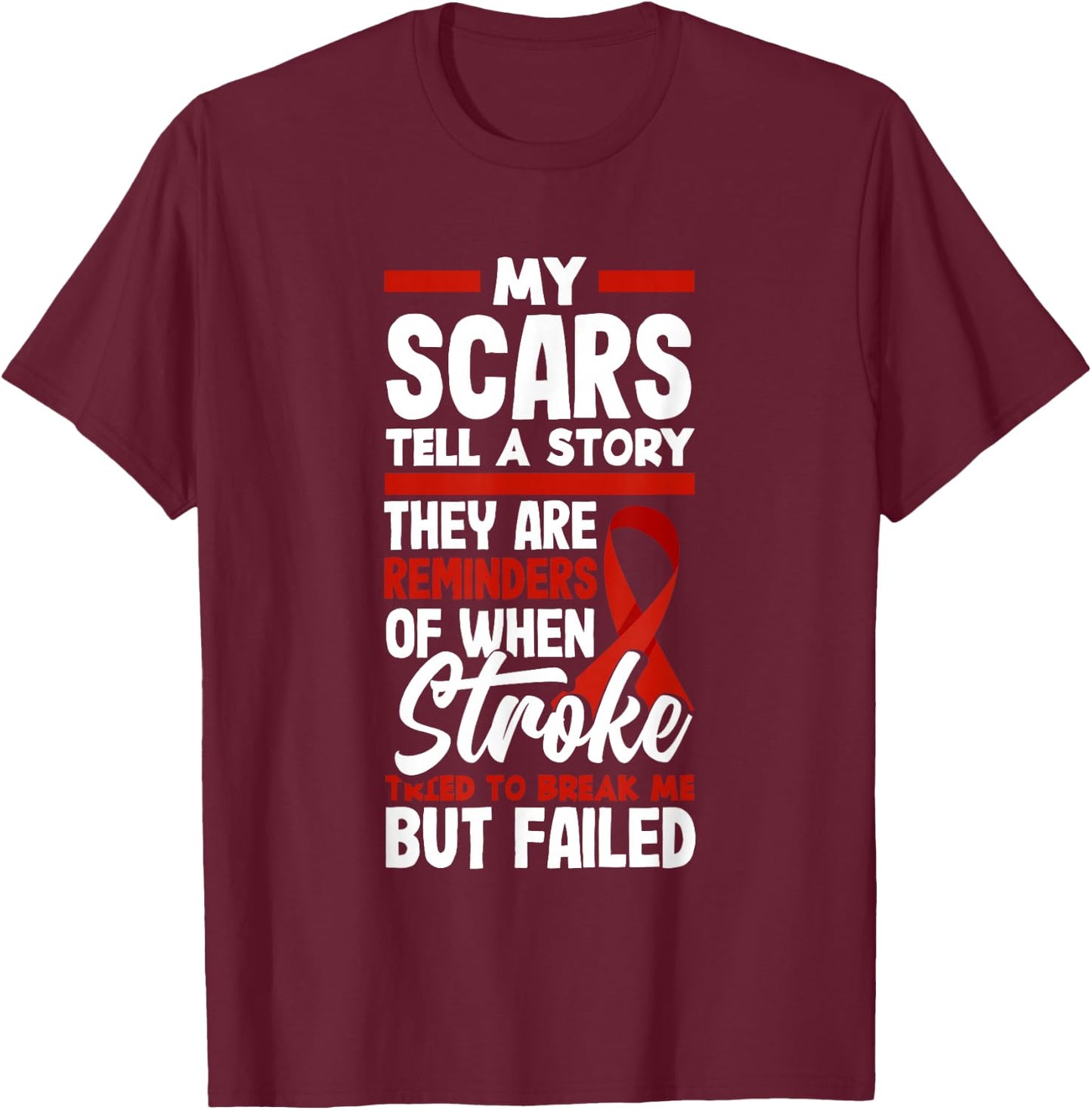 Stroke Survivor Stroke Warrior Apparel & Gifts Stroke Awareness , Black, Small T-Shirt - T-Shirt | Maroon