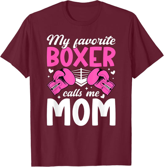 Proud Boxing Mom Boxing Mama Boxing Mother T-Shirt - T-Shirt | Maroon