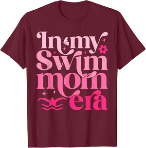 In My Swim Mom Era Retro Mom Life Mother's Day Swimming T-Shirt - T-Shirt | Maroon