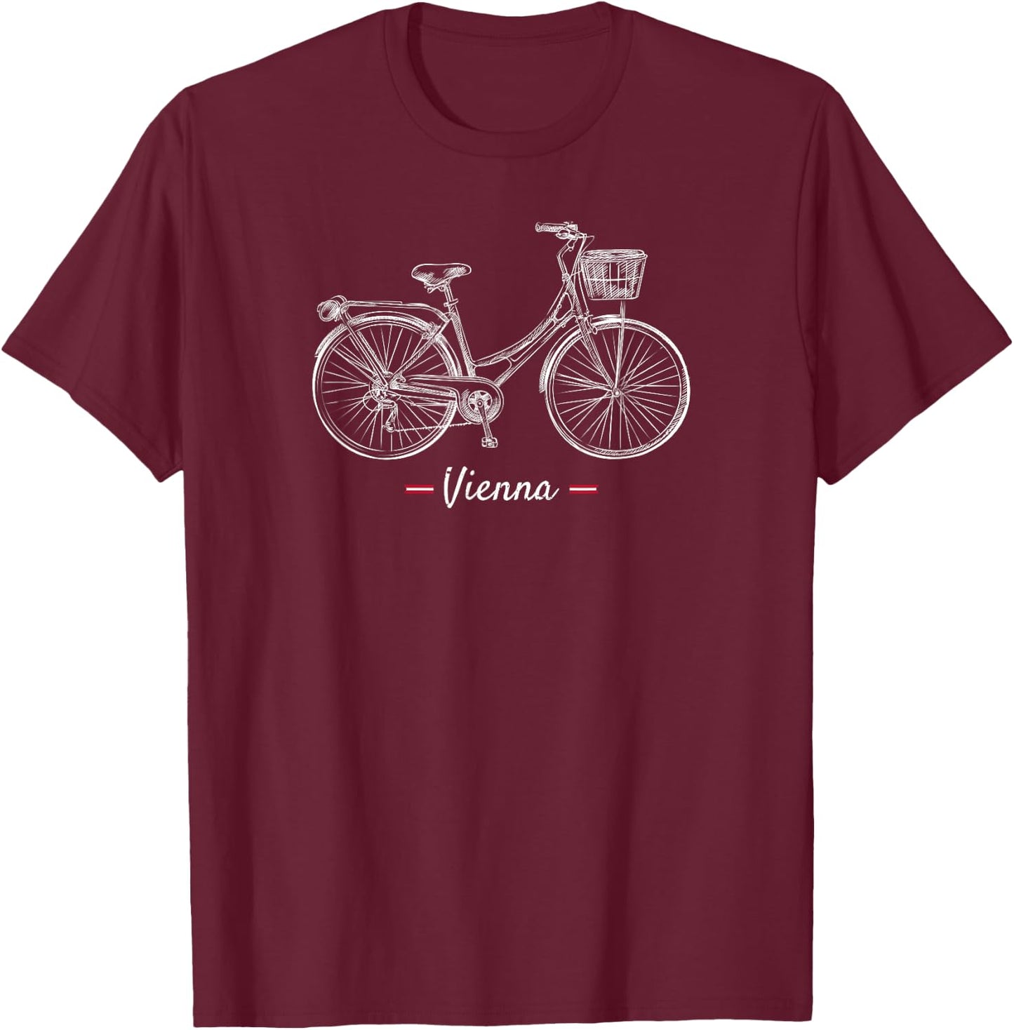 Vintage Bicycle Vienna Austria | Bike Lover T-Shirt - T-Shirt | Maroon