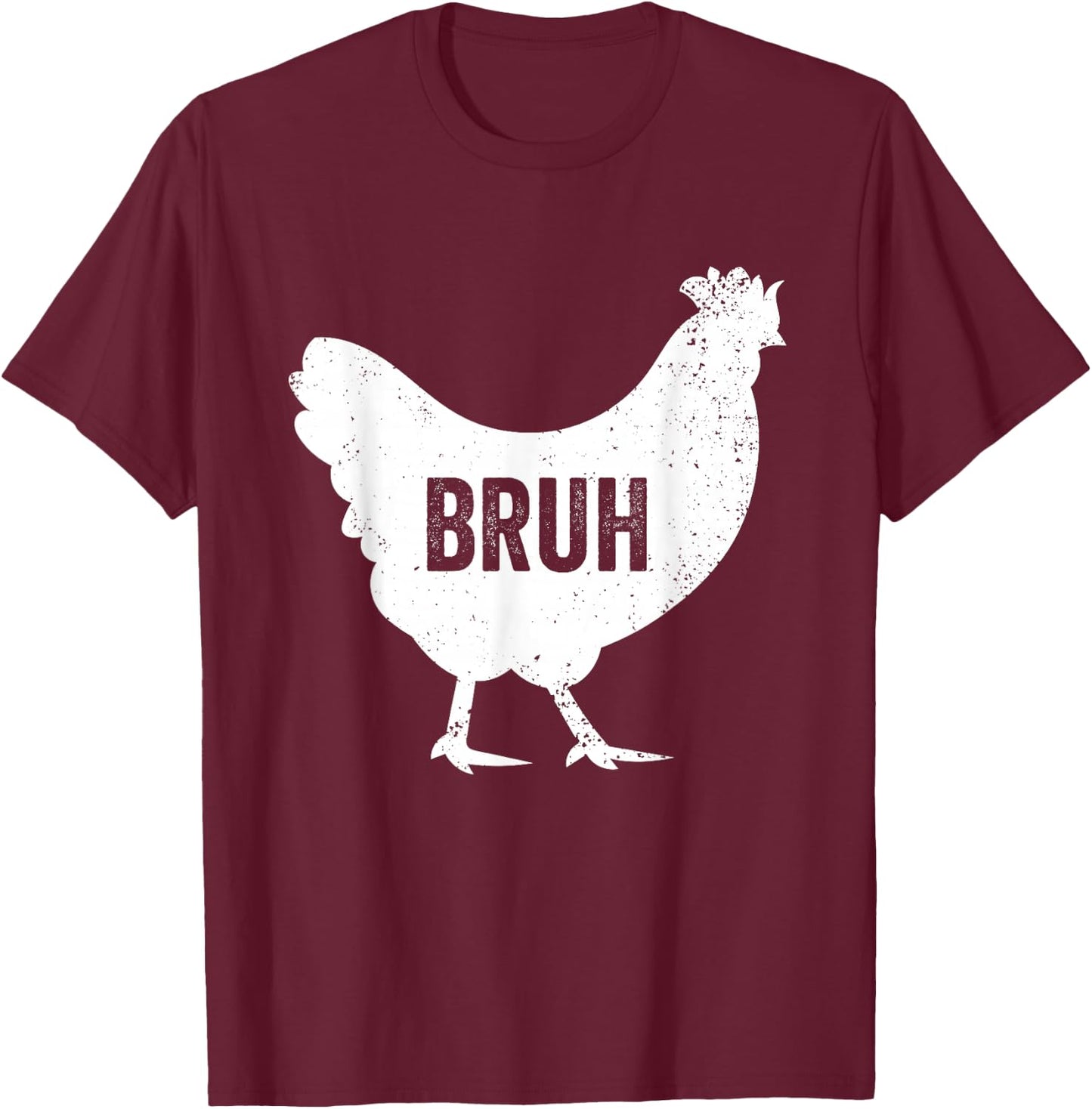 Bruh Chicken Lover Bruh Meme Funny Teens Boys Farming T-Shirt - T-Shirt | Maroon