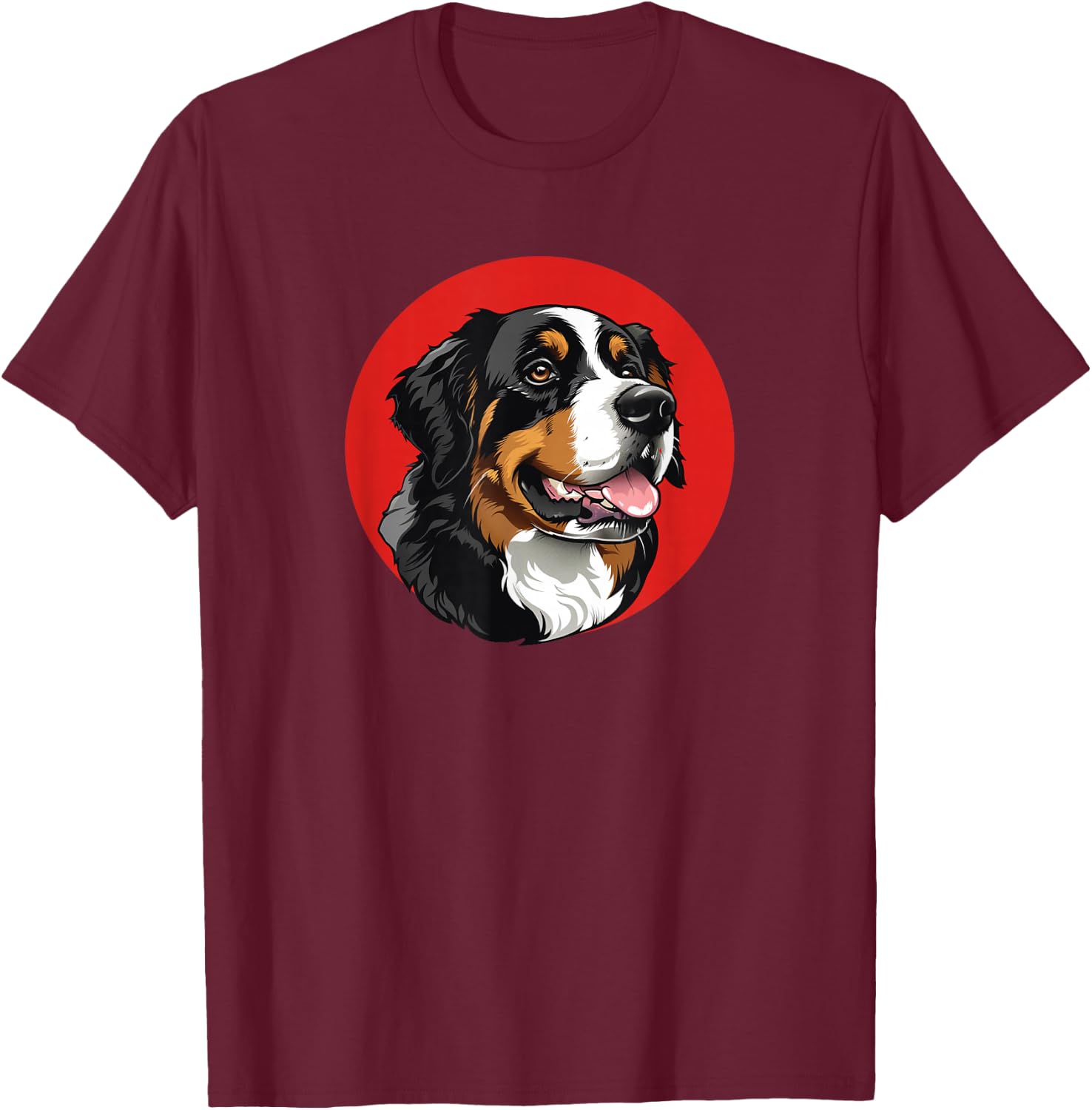 Retro Vintage Logo Bernese Mountain Dog Lover T-Shirt - T-Shirt | Maroon