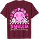 Retro Groovy Support Squad Breast Cancer Awareness October T-Shirt - T-Shirt | Maroon