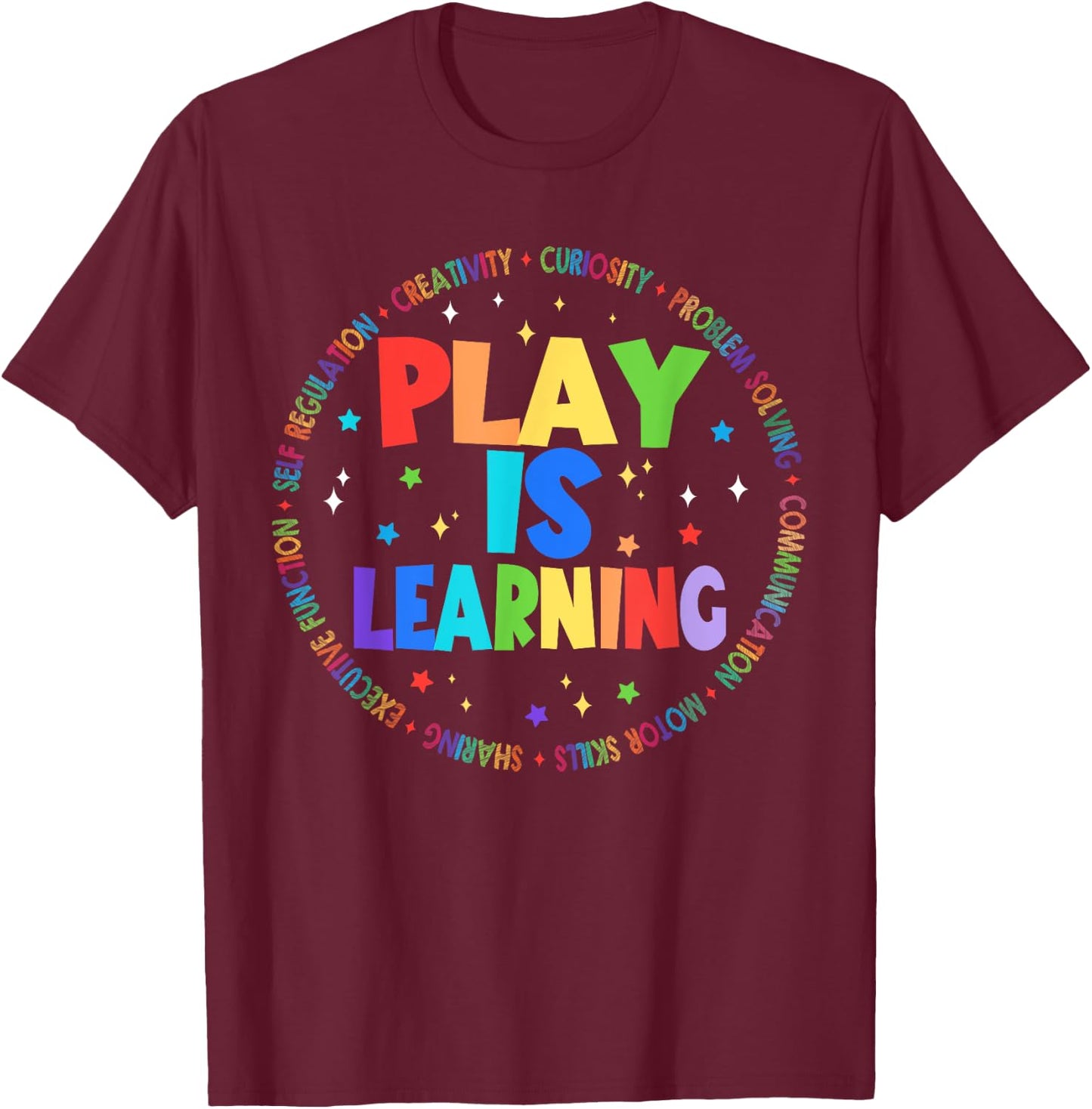 Retro Play Is Learning Teacher Back To School Women Girls Kids T-Shirt - T-Shirt | Maroon
