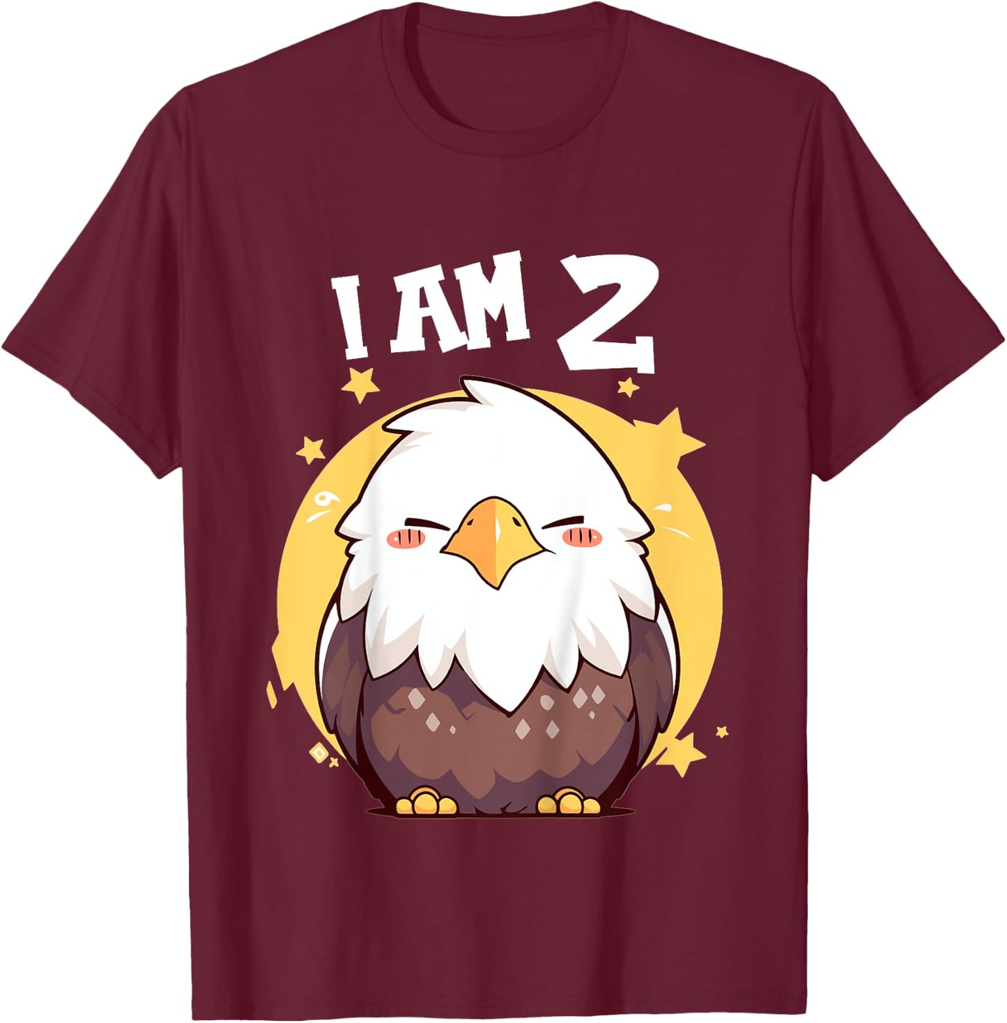 2 Years old 2 birthday Bald Eagles Boy Girl Bald Eagle T-Shirt - T-Shirt | Maroon