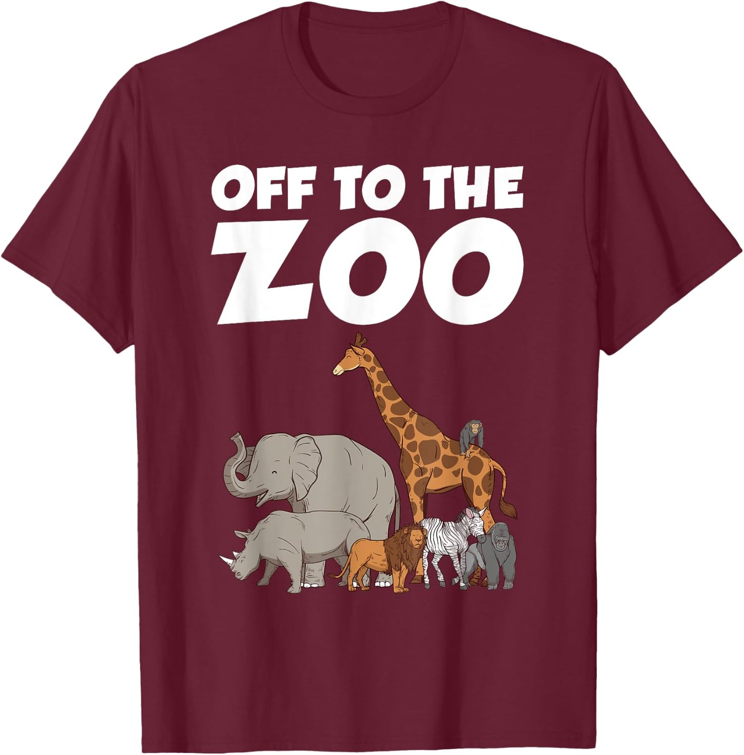 Cool Zoo Art Women Kids Zookeeper Animal Zoo Lover T-Shirt - T-Shirt | Maroon