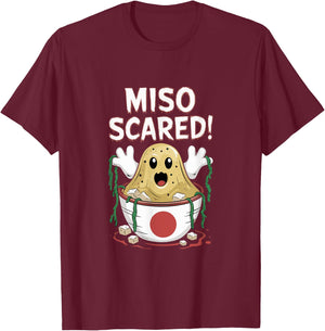Miso Scared Japanese Halloween Pun - Japan Miso Soup Costume T-Shirt - T-Shirt | Maroon