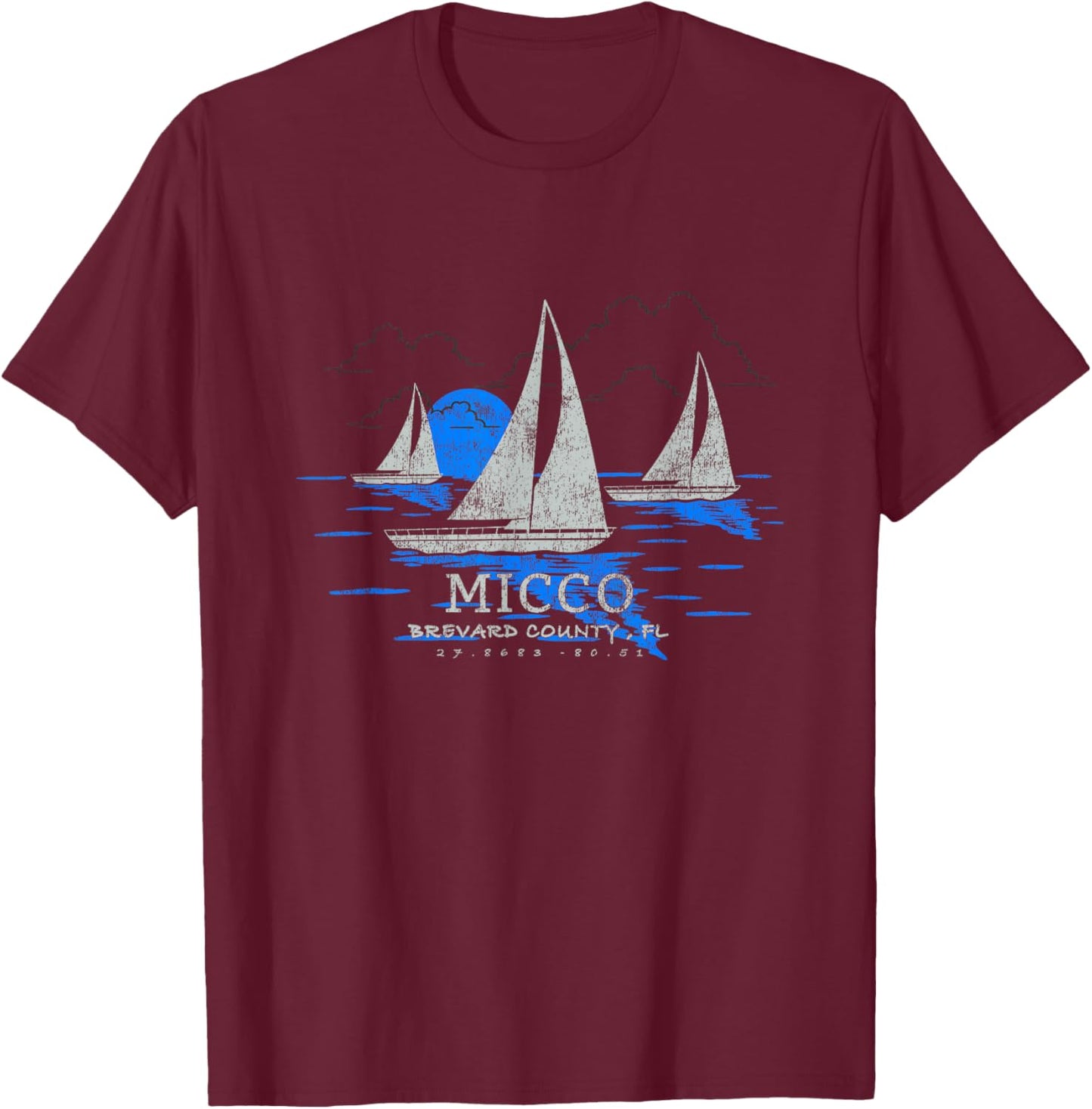 Micco Florida Yachting Souvenir Micco T-Shirt - T-Shirt | Maroon