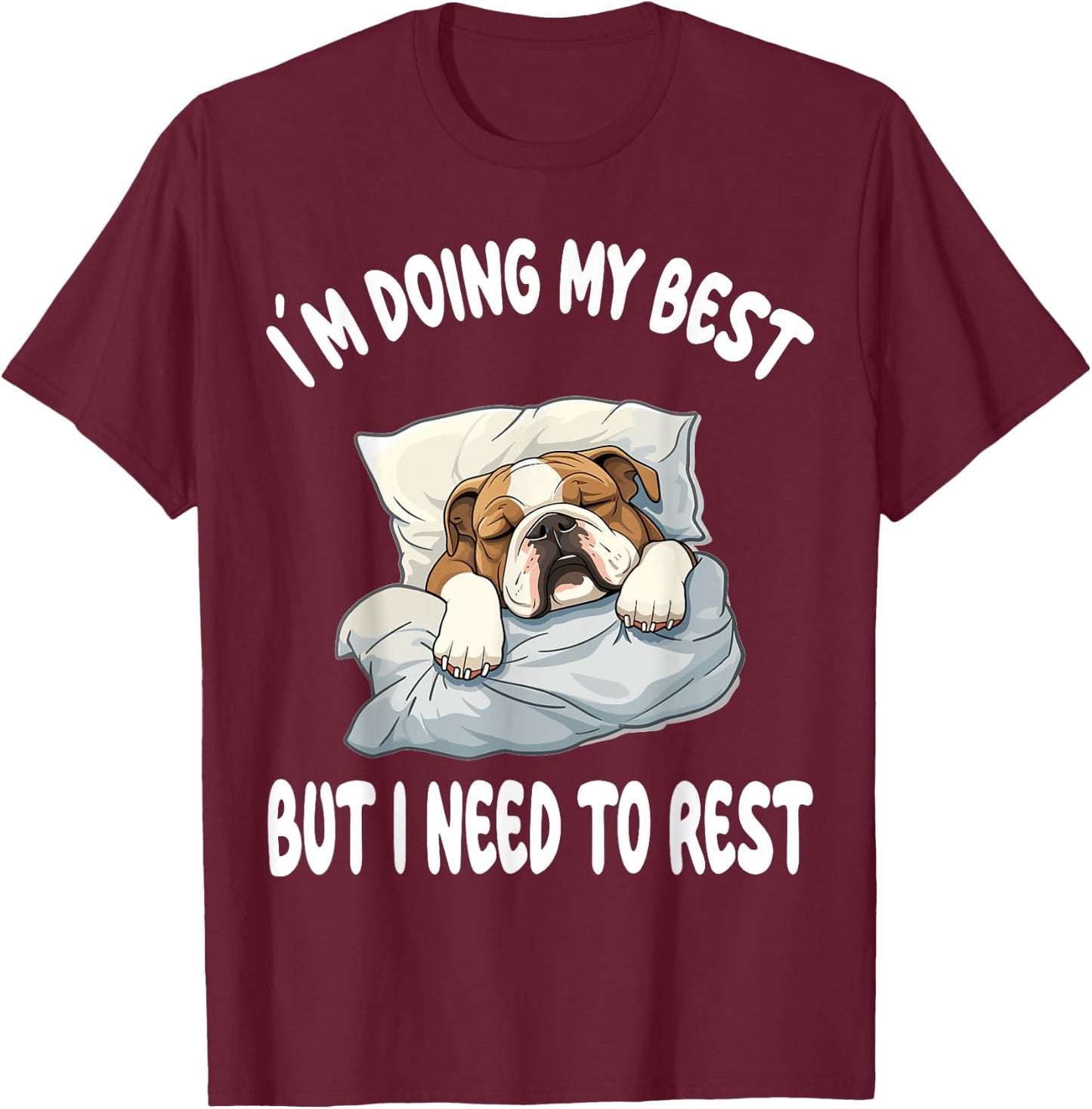 English Bulldog Official Sleepshirt Pajamas Nightgown Women Girls Kids T-Shirt - T-Shirt | Maroon