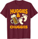Huggies and Chuggies Funny Future Father Party Gift T-Shirt - T-Shirt | Maroon