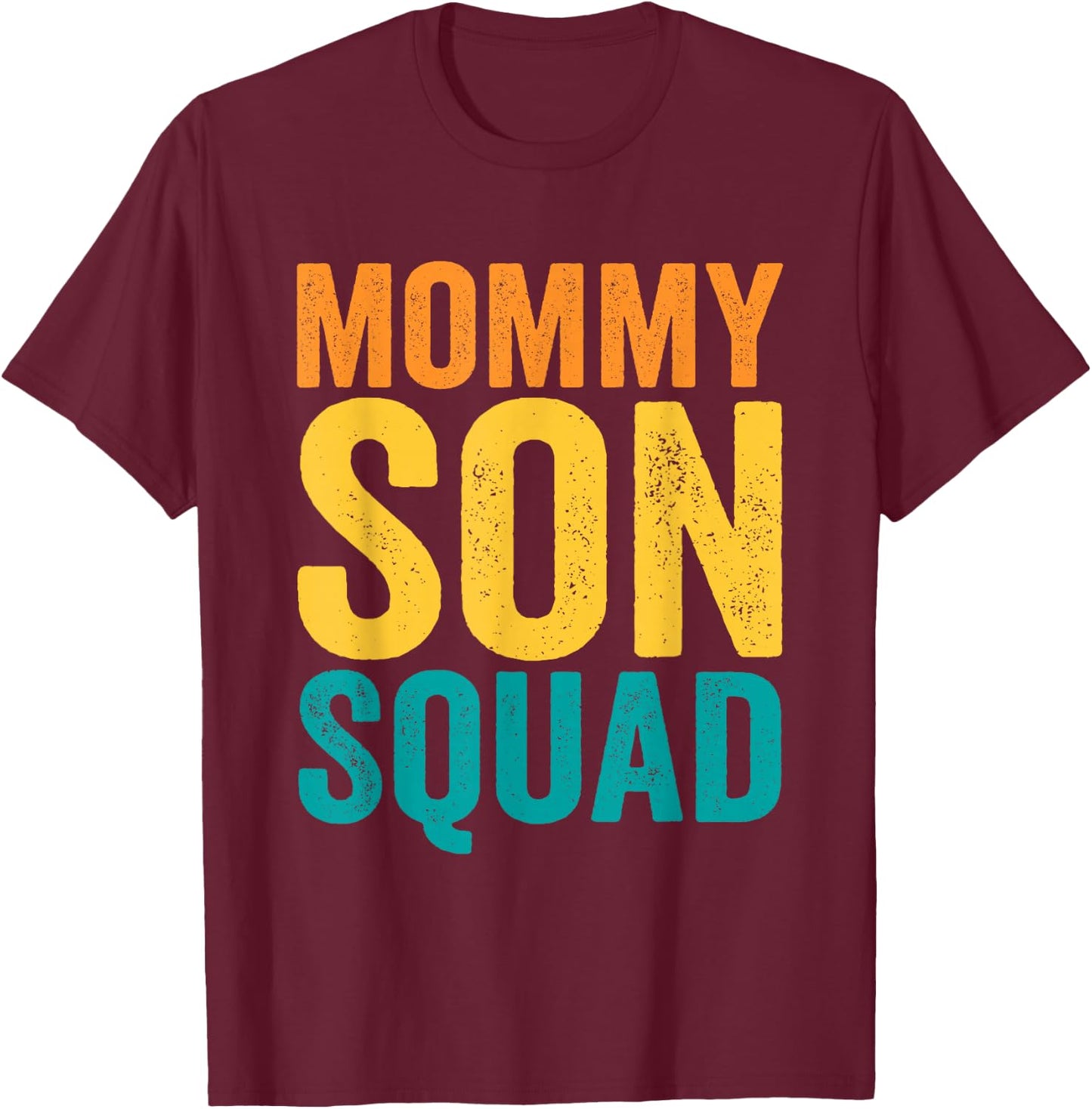 Mommy Son Squad Mother's Day Matching Mom Sons Mother Son T-Shirt - T-Shirt | Maroon