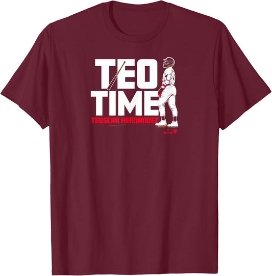 BreakingT Teoscar Hernandez - Teo Time - Los Angeles Baseball , Small, Blue T-Shirt - T-Shirt | Maroon