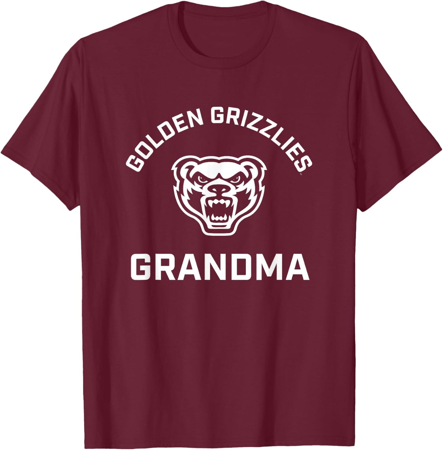 Oakland University Golden Grizzlies Arched Grandma T-Shirt - T-Shirt | Maroon