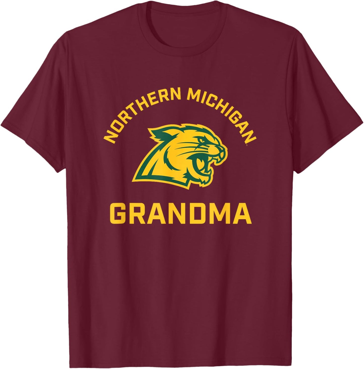 Campus Lab Northern Michigan University NMU Wildcats Arched Grandma T-Shirt - T-Shirt | Maroon