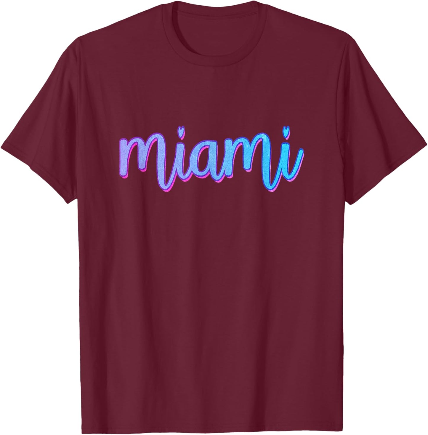 Miami Sunset Logo I Love Miami Beach Souvenir Florida T-Shirt - T-Shirt | Maroon