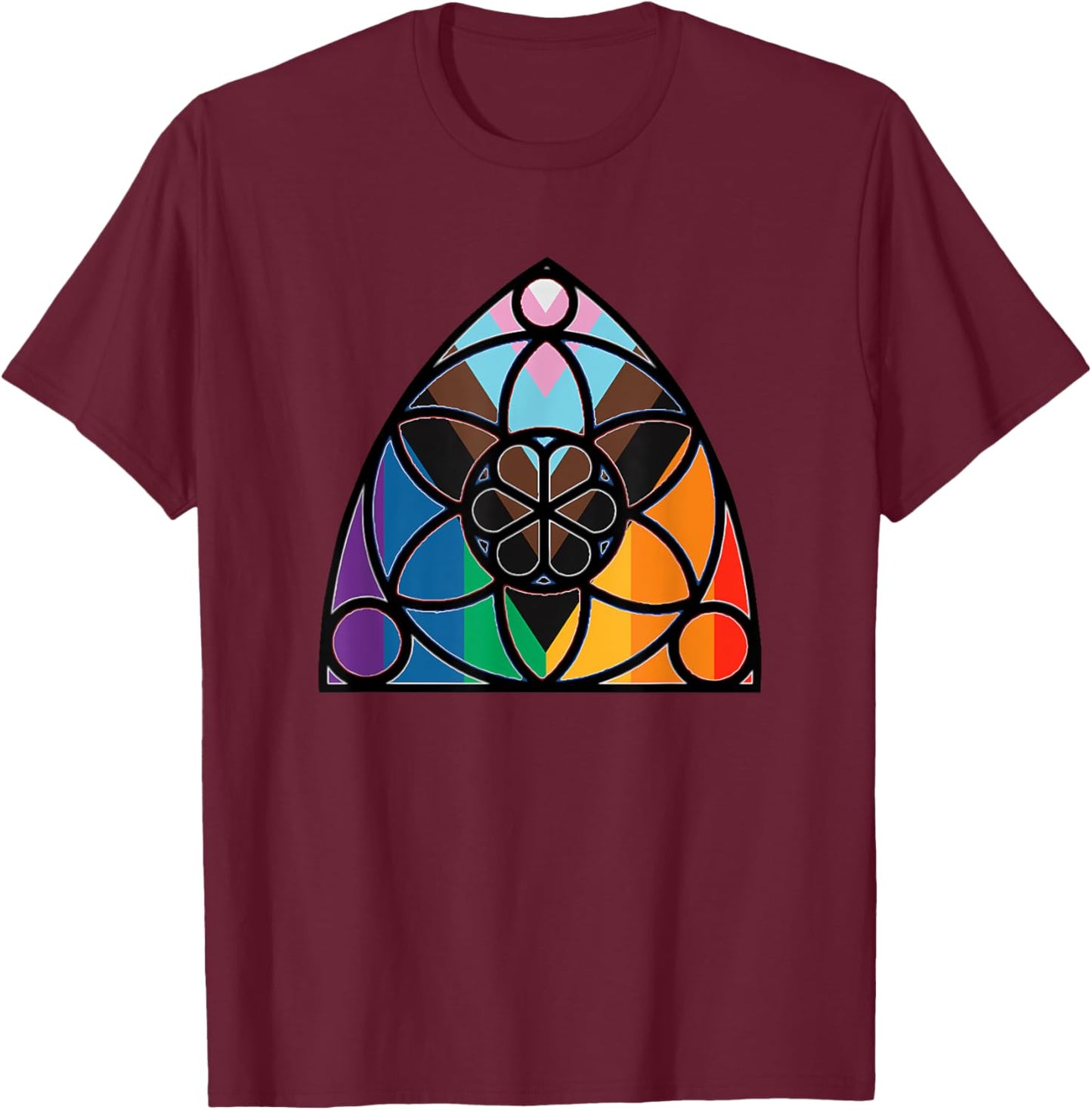 Progress Pride Flag Episcopal Church Rainbow LGBT Christian T-Shirt - T-Shirt | Maroon
