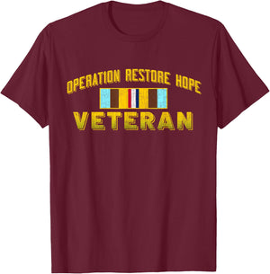 Operation Restore Hope Somalia ORH Veteran Vintage Gifts T-Shirt - T-Shirt | Maroon