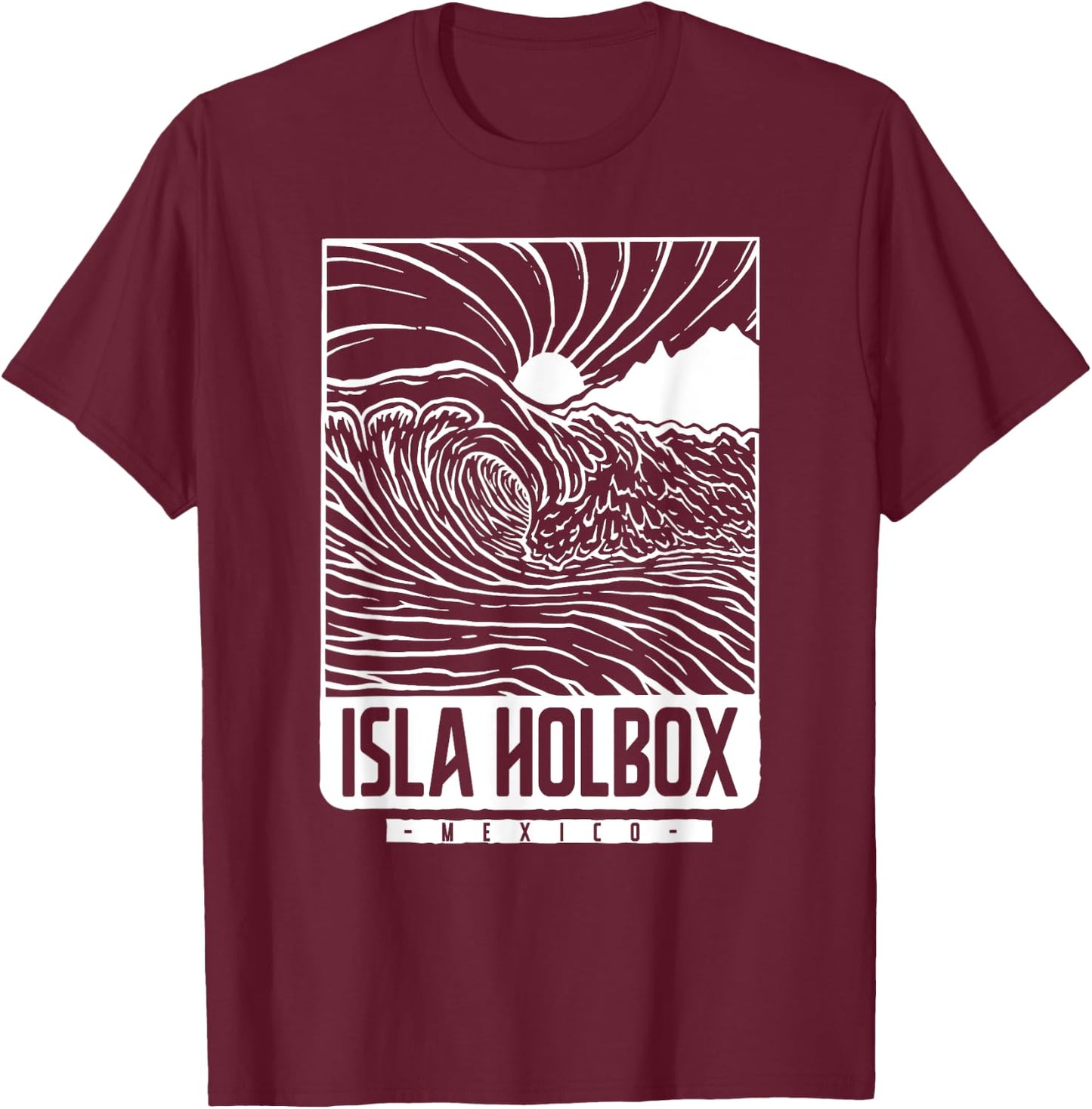 Isla Holbox Mexico T-Shirt - T-Shirt | Maroon
