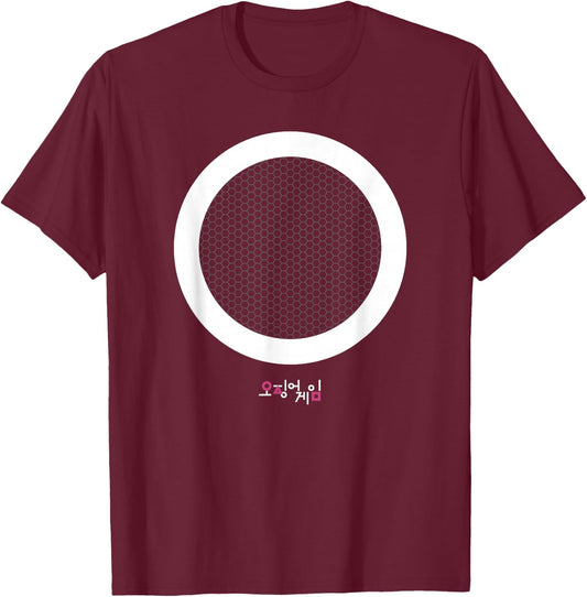 Squid Game Circle Logo T-Shirt - T-Shirt | Maroon