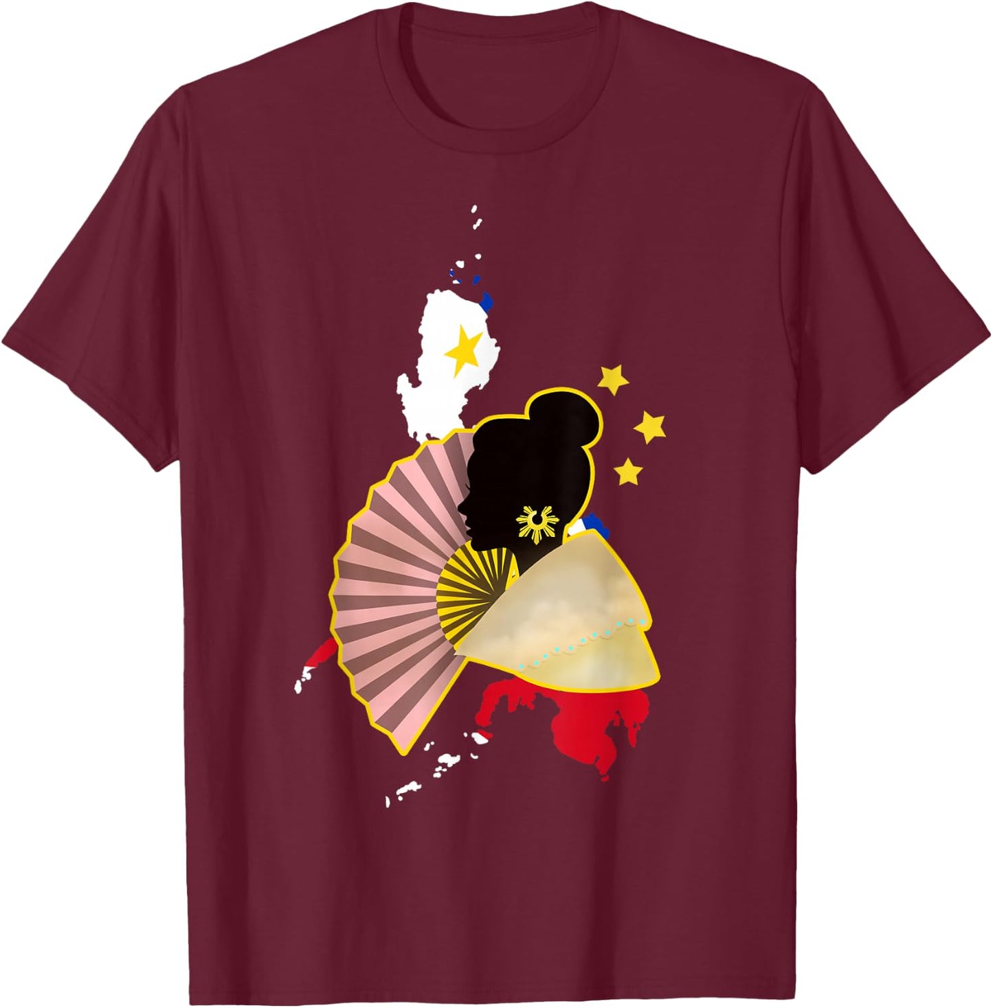 Philippines Pinay Filipina Filipino Flag Day Woman Girl T-Shirt - T-Shirt | Maroon