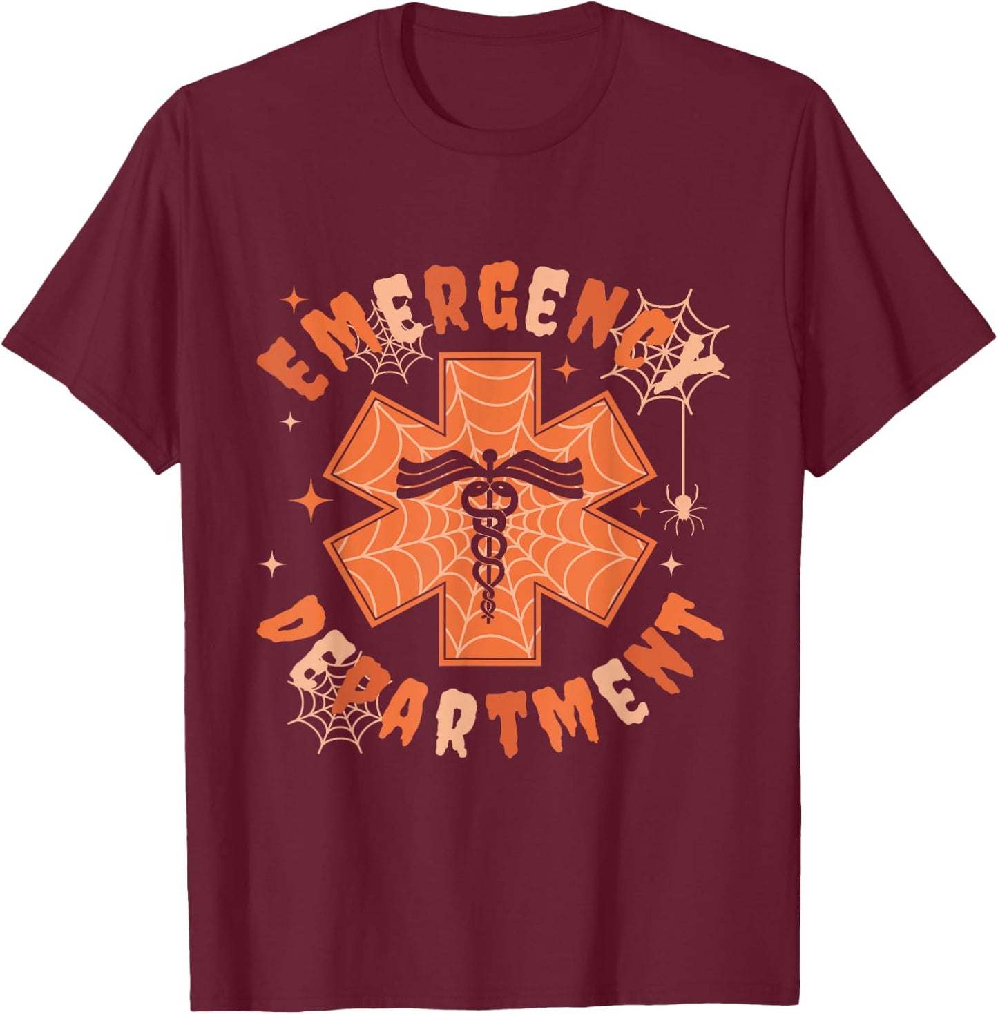 Emergency Department Halloween Emergency Room Nursing Nurse T-Shirt - T-Shirt | Maroon